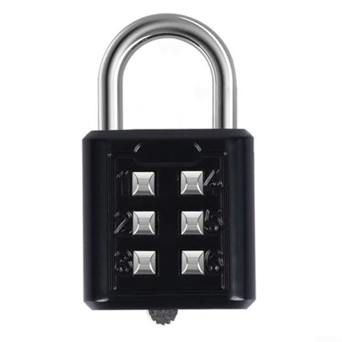 Zinklegierung, 6-stelliges Passwortschloss für Koffersicherheit, Zahlenschloss mit Stahlbügel für Reisetaschen und Schließfächer (schwarz) von CashMuch