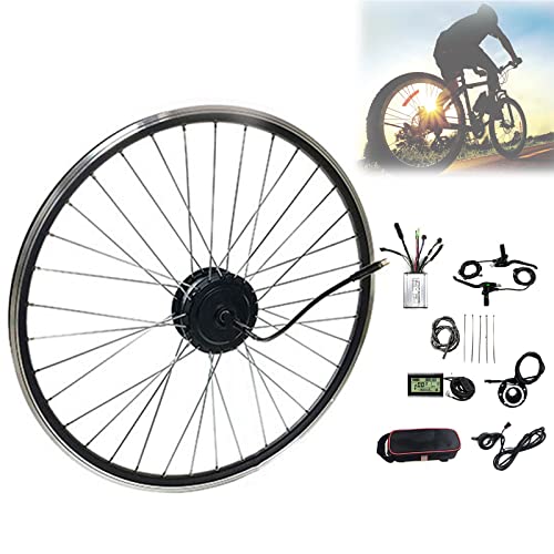 Cashwise Elektrisches Fahrrad-Kit 48 V 500 W / 1000 W / 1500 W Vorderrad Brushless Gearless Nabenmotor mit LCD3-Display E-Bike Motor Wheel Conversion Kit,48V/1500W-24 von Cashwise