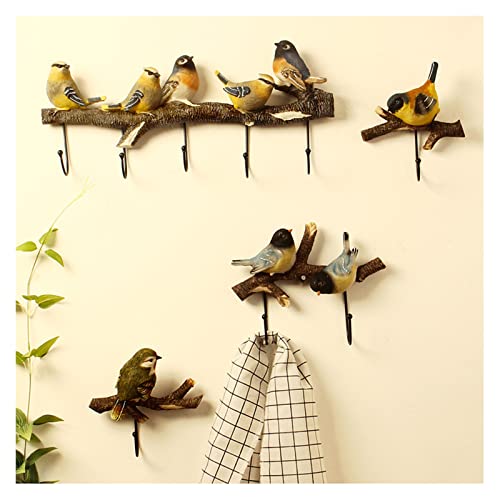 Cashwise Kreativer Vogel-Kleiderhaken, an der Wand befestigter Kleiderständer aus Kunstharz, Wandhaken für Schlüssel, Hut, Handtuch, Tasche, Schlafzimmer, Tür, Dekoration, Geschenk von Cashwise