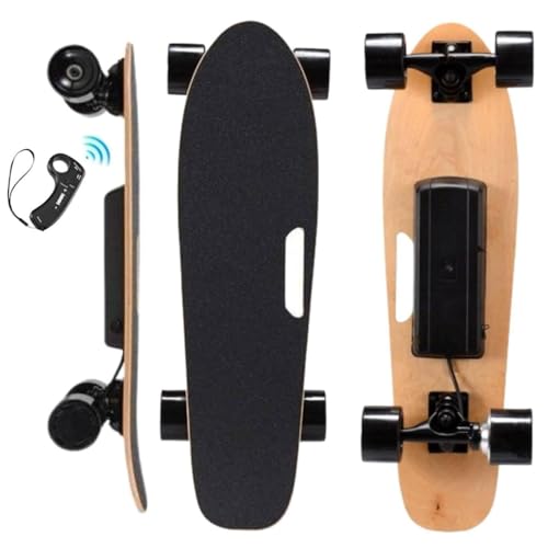 Elektrische Skateboards für Jugendliche und Erwachsene, bürstenloser Nabenmotor mit 22 km, Reichweite 8 km, Schnellladung in 2 Stunden, All-Terrain-Räder, Tragkraft 140 kg und 3-Gang-Fernbedienung Elektrische Skateboards für Jugendliche und Erwachsene, bürstenloser Nabenmotor mit 22 km, Reichweite 8 km, Schnellladung in 2 Stunden, All-Terrain-Räder, Tragkraft 140 kg und 3-Gang-Fernbedienung von Cashwise