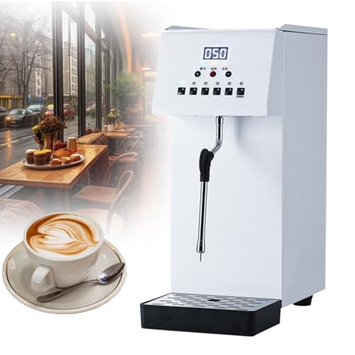 Kommerzielle Dampfmilchaufschäummaschine, vollautomatische Dampfkochwasser-Aufschäummaschine, elektrische Dampfmilchaufschäummaschine, 6 l Fassungsvermögen, für Espresso-Kaffee-Dessert-Shop-Hotel von Cashwise