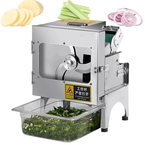 Kommerzieller Frühlingszwiebelschneider, Schalottenschneider, Zerkleinerer, elektrischer Gemüseschneider für Knoblauch, Ingwer, Chili, Kartoffeln, 1,3–35 mm Dicke, Edelstahl 304,B Kommerzieller Frühlingszwiebelschneider, Schalottenschneider, Zerkleinerer, elektrischer Gemüseschneider für Knoblauch, Ingwer, Chili, Kartoffeln, 1,3–35 mm Dicke, Edelstahl 304,B von Cashwise