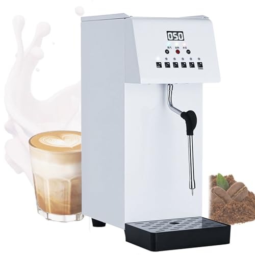 Kommerzieller Milchaufschäumer und Dampfgarer, Automatische Dampfkochwassermaschine 2500W Elektrische Dampfmilchaufschäummaschine Kaffeemilchschaummaschine Dampfgarer mit LED-Anzeige von Cashwise