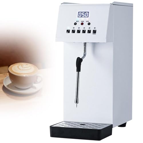 Vollautomatische Dampf-Wasseraufschäummaschine, 6 l kommerzielle Dampf-Milchaufschäummaschine, elektrischer Milchaufschäumer und Dampfgarer mit LCD-Display für Tee und Kaffee von Cashwise