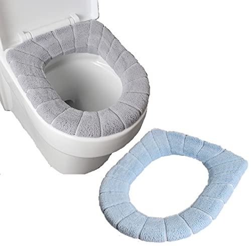 2pcs Toilettensitzkissen Universeller Plüsch Cessel-Sitz O-förmiger Toilettenabdeckung Griffbadzubehör von Casiler