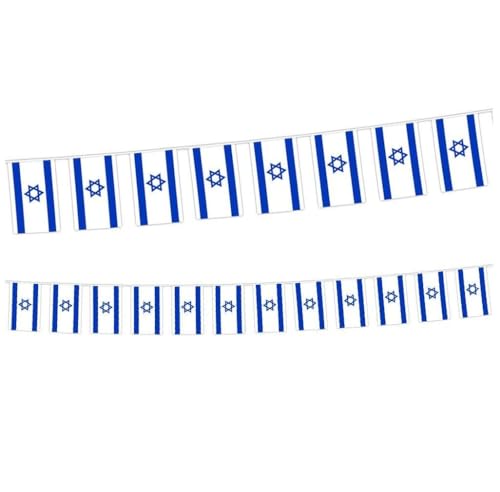 5 M Israel-Flagge, Israel-wimpelkette, Banner, Flaggen, 20 Stück/Set, 14 X 21 cm, Wimpel, Israel-Schnur, Banner, Ammern, Festival, Party, Urlaub, Flagge von Casiler