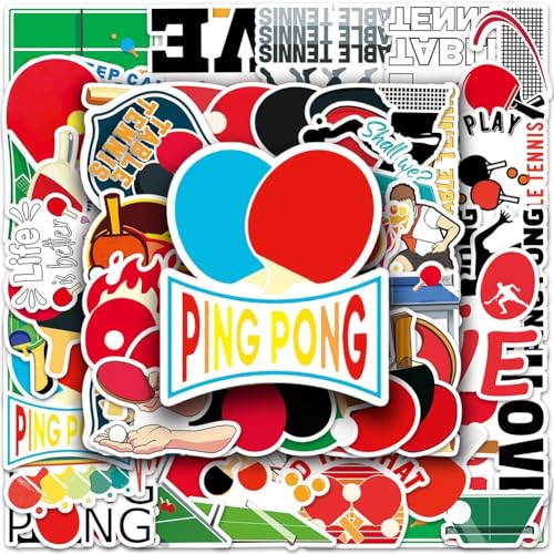 50pcs Cartoon Tischtennis Aufkleber Sport Aufkleber Für Schreibtisch Computer Telefon Skateboard Wasserdicht Scrapbook Aufkleber von Casiler
