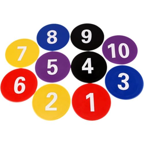 Casiler 1–10 Nummerierte Bodenmarkierungen, Trittmatten-flachscheibenmarkierungen Für Den Spielfeldboden, Innen- Und Außenbereich, Fußballtraining, Sportaktivitäten von Casiler
