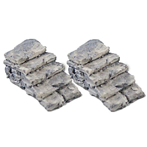 Casiler 2pcs Mini Stone Step Treppe Miniatur Feen Garten Haushäuser Dekoration Handwerk Mikrolandschaftsgestaltung Dekor DIY Accessoires von Casiler