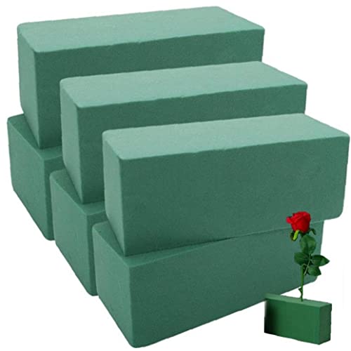Casiler 6 Pcs Blumenschaumblöcke Für Blumenarrangements Styropor Block Künstliche Blüten Pflanzendekoration Florist Schaumstoff Ziegelstein von Casiler