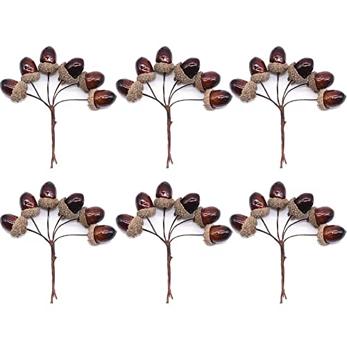Casiler 6pcs Künstliche Eicheln Mini Schaum Gefälschte Nüsse Zweigen Drahthandwerk Für Hochzeits Weihnachtsbaumdekoration von Casiler