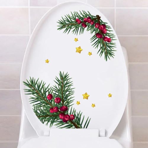 Casiler Kiefernfrucht Wc Toilettenaufkleber Dekoration Weihnachts Wandaufkleber Für Wohnzimmer Badezimmer Selbstkleber Kunstaufkleber Abziehbilder von Casiler