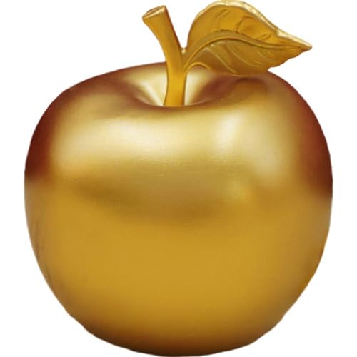 Casiler Messing Apfel Figur Ornament 3D Kupfer Apfel Messing Metall Statue Ornament Desktop Gold Wohnaccessoires Dekoration von Casiler