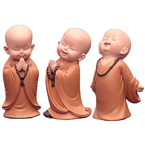 Casiler Mini Buddha Statue Kleiner Mönch Figur Buddha Skulpturen Orumament Tee Set Accessoires DIY Bonsai Terrarium Kunsthandwerk von Casiler