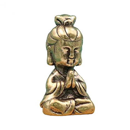 Casiler Mini Kupfer Guanyin Buddha Statue Kleinwagen Ornament Wohnkultur Zubehör Religiöse Skulpturen Wohnzimmer Desktop Dekoration von Casiler