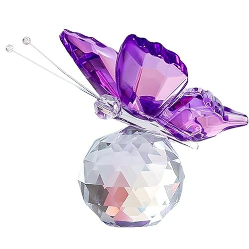 Casiler Niedliche Kristall Schmetterling Figur Handwerk Glas Ornament Statue Schmetterling Tierstatue Für Home Schreibtisch Dekor Souvenir Geschenke von Casiler