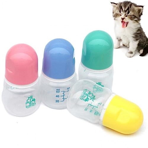Casiler Pet Nursing Flasche 4pcs 60 Wiederverwendbare Babykatze Fütterungsflasche Tragbare Milchflasche Tierfuttermittel Für Katzenhund Zufällige Farbe von Casiler