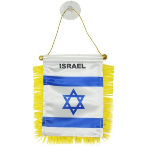 Israel Banner Flagge - Israelischer Jüdischer Pennant 15 X 10 cm - 4x6 Zoll Mini -Banner Saugnapfbogenbügel von Casiler