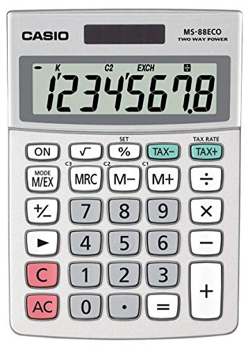 Casio Tischrechner MS-88ECO, 8-stellig, umweltfreundlich, Währungsumrechnung, Aluminiumfront, Solar-/Batteriebetrieb, farbe Casio Tischrechner MS-88ECO, 8-stellig, umweltfreundlich, Währungsumrechnung, Aluminiumfront, Solar-/Batteriebetrieb, farbe von Casio