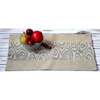 Rustikale Leinen Tischsets 2Er Set Tischsets Mit Holz Motiven von CasiopeiaDesign