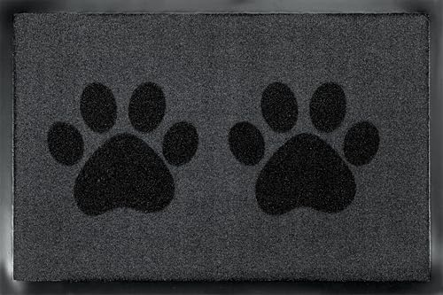 Casita Living Billboard Fußmatte, Kitty Steps grau 50x75cm, innen und außen, waschbar von Casita Living