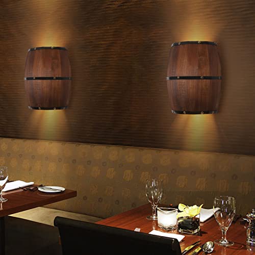 Caskunbsy Vintage Holz Wandleuchte,Retro Deko Vintage Wandstrahler Innen Holzoptik Wandbeleuchtung Rustikal Holz Und Wandleuchte Antik Wohnzimmer Wandlampe Vintage Industrielle Style von Caskunbsy