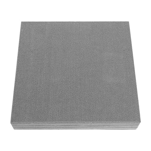 Quadratische Teppichfliesen, selbstklebend, abziehbar und haftend, 50 x 50 cm, 20 Stück, abziehbare und klebrige Teppichfliesen, Teppichfliesen für Handel und Zuhause (dunkelgrau) von Caskunbsy
