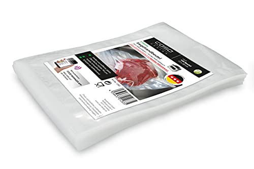 CASO Siegelrandbeutel 15 x 20 cm, 90 mμ, 100 Stück, ausschließlich für Kammervakuumierer, glatte Oberfläche, stabile Schweißnaht, BPA-Frei, Sous Vide, Made in Germany von Caso