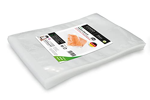 CASO Siegelrandbeutel 25 x 35 cm, 70 mμ, 100 Stück, ausschließlich für Kammer-Vakuumierer, glatte Oberfläche, stabile Schweißnaht, BPA-Frei, Sous Vide, Made in Germany von Caso