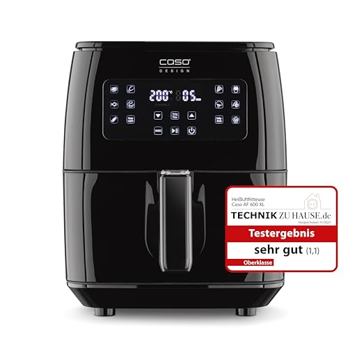 CASO AF 600 XL - große Heißluftfritteuse mit 6L Korbvolumen, 12 Automatik-Programme, Sensor-Touch Bedienung, Timer von 1 - 60 Minuten, herausnehmbarem Frittierkorb (spülmaschinengeeignet) CASO AF 600 XL - große Heißluftfritteuse mit 6L Korbvolumen, 12 Automatik-Programme, Sensor-Touch Bedienung, Timer von 1 - 60 Minuten, herausnehmbarem Frittierkorb (spülmaschinengeeignet) von Caso