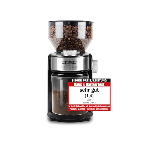 CASO Barista Crema - Elektrische Kaffeemühle, Testsieger Haus & Garten Test, Kaffeebohnen mahlen, Mahlgrad von fein bis grob, Scheibenmahlwerk, leistungsstarke 150 Watt von Caso