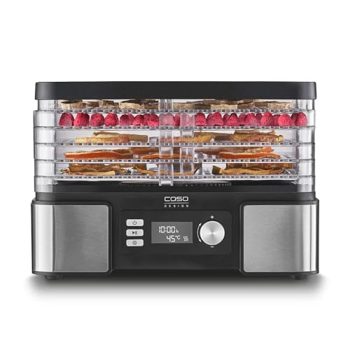 Caso DH 450 Dörrautomat, Testsieger Haus & Garten Test, für z.B. Obst, Gemüse, Kräutern etc., Temperatur individuell einstellbar von 30 ‐ 70 °C , Timer einstellbar von 0,5 ‐ 48 h von Caso