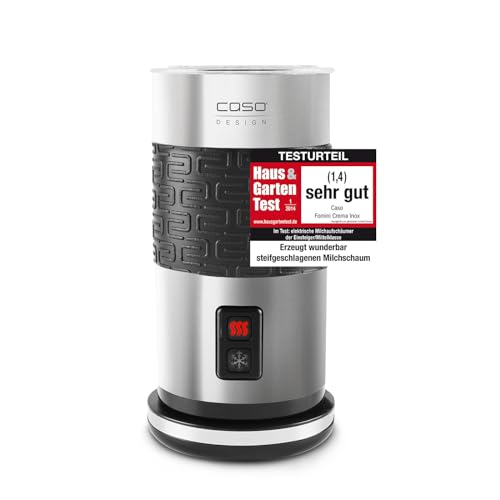 CASO Fomini Crema Inox–Design Milchaufschäumer,für cremigen Milchschaum kalt und heiß,ideal für Latte Macchiato,Kakao,Cappuccino oder Frappé, hochwertiges Edelstahlgehäuse,leichte Reinigung von Caso