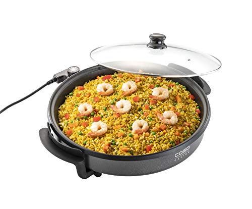 CASO Profi Partypfanne – elektrische Multipfanne für Pizza, Burger, Gemüse u.v.m, bis ca. 240°C, Warmhaltefunktion, Schwarz von Caso