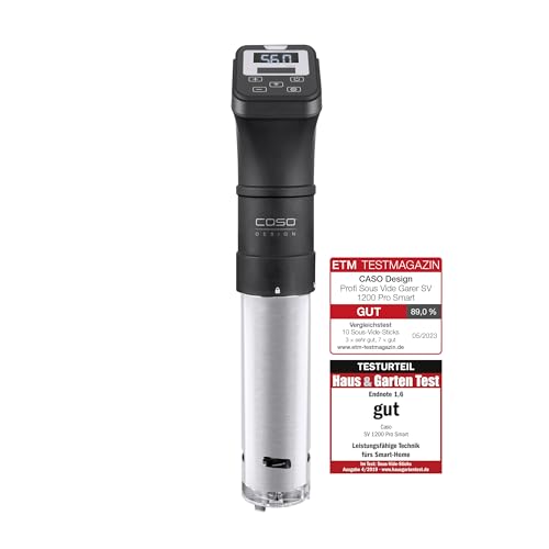CASO SV 1200 Pro Smart - Sous Vide Garer - Präzise Temperaturregelung bis 90 °C in 0,5°C Schritten, komplett wasserfest, Sous Vide Stick mit der CASO Control App steuerbar, erwärmt bis zu 30 Liter CASO SV 1200 Pro Smart - Sous Vide Garer - Präzise Temperaturregelung bis 90 °C in 0,5°C Schritten, komplett wasserfest, Sous Vide Stick mit der CASO Control App steuerbar, erwärmt bis zu 30 Liter von Caso