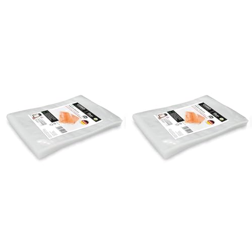 CASO Siegelrandbeutel 15 x 20 cm, 70 mμ, 100 Stück, ausschließlich für Kammer-Vakuumierer, glatte Oberfläche, stabile Schweißnaht, BPA-Frei, Sous Vide, Made in Germany (Packung mit 2) von Caso