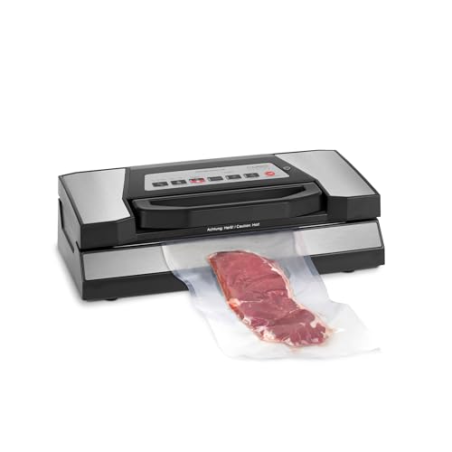 CASO VRH 690 advanced Vakuumierer Testsieger, Vakuumiergerät für Lebensmittel, 150 Vakuumiervorgänge nonstop, doppelte Schweißnaht, 20 Liter/Min, Cutter, inkl. 2 Profi- Folienrollen von Caso