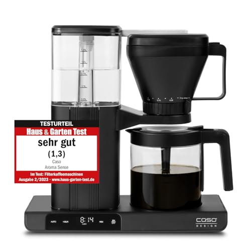 CASO Aroma Sense - Design Kaffeemaschine, Testurteil Sehr Gut, ideale Brühtemperatur von 92 - 96 °C, Aromastab in der Kaffeekanne, inkl. Permanentfilter aus Edelstahl von Caso