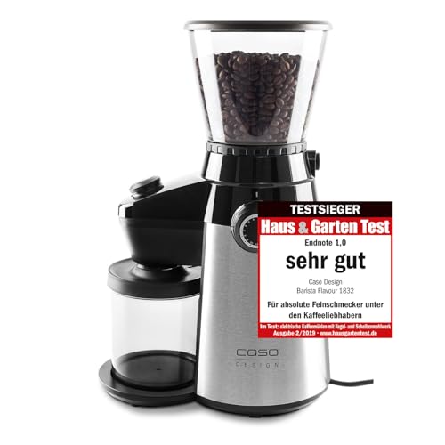 CASO Elektrische Design Kaffeemühle, Kunststoff, Schwarz, 23.5 x 15.5 x 35.5 cm von Caso