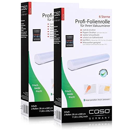 Caso Profi-Folienrollen 28 x 600 cm / 2 Rollen für Vakuumierer (2er Pack) von Caso