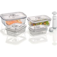 Caso Vakuumbehälter "1197 VacuBoxx" Set, VacuBoxx 4er Set eckig;inkl. Adapter+Handpumpe, 5 Stk. tlg. von Caso