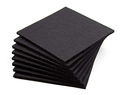 8er Set Edle Filz Glasuntersetzer in schwarz (+ weitere Farben), für Tassen, Gläser und Getränke, Filzuntersetzer 10x10cm quadratisch waschbar von Casoro