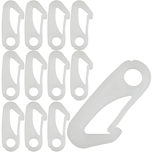 Casoter 60 mm weiße Flaggenmast-Clips, Nylon-Karabinerhaken, Fahnenmast-Befestigung zur Befestigung, 12 Stück von Casoter