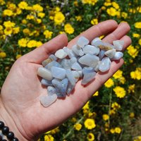 20 Stück Blaue Spitze Achat Trommelsteine, Kleine Kristall Set von CasparCuriosities
