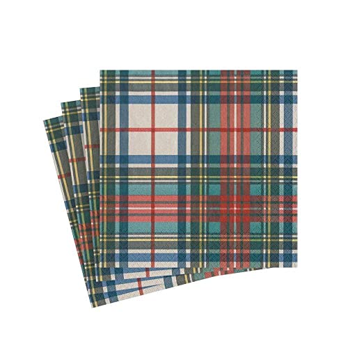 Caspari Dress Stewart Cocktail-Servietten aus Papier, Schottenkaro, 20 Stück pro Packung Caspari Dress Stewart Cocktail-Servietten aus Papier, Schottenkaro, 20 Stück pro Packung von Caspari