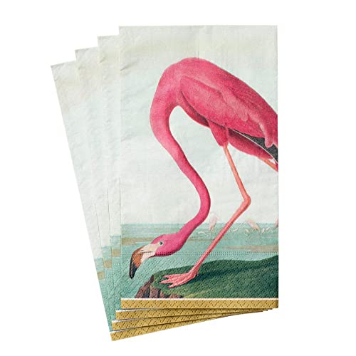 Caspari Gästehandtuchservietten, Motiv Audubon Vögel, 15 Stück pro Packung, Pink von Caspari