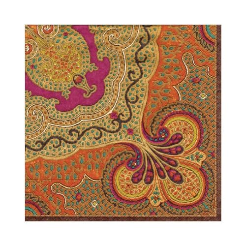 Caspari Jaipur Papierservietten in Gold, 20 Stück Caspari Jaipur Papierservietten in Gold, 20 Stück von Caspari