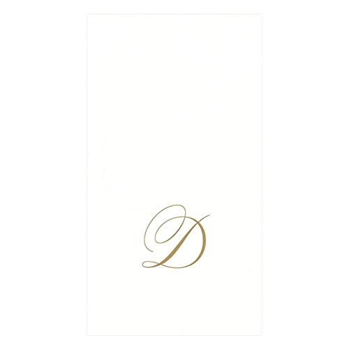 Caspari Monogramm-Papierhandtücher, mit Initiale D, White Pearl, 24 Stück Caspari Monogramm-Papierhandtücher, mit Initiale D, White Pearl, 24 Stück von Caspari