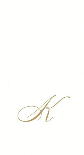 Caspari Monogramm-Papierhandtücher, mit Initiale K, White Pearl, 24 Stück von Caspari