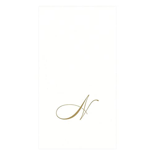 Caspari Monogramm-Papierhandtücher, mit Initiale N, White Pearl, 24 Stück von Caspari